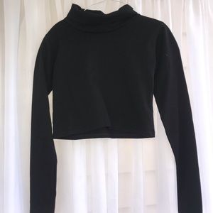 Shein Black Long Sleeve Cropped Turtleneck